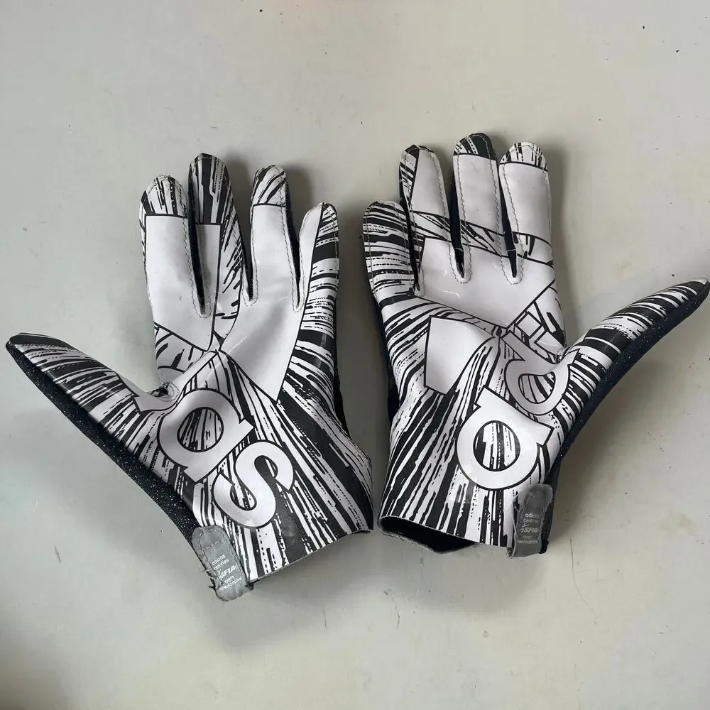 Adidas Adizero 5 Star 7.0 Football Reciever Mens Gloves Sz S Black White Grip